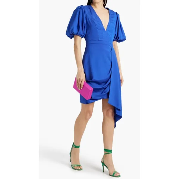 ONE33 SOCIAL Gathered crepe de chine mini dress Size 4‎ - Image 5
