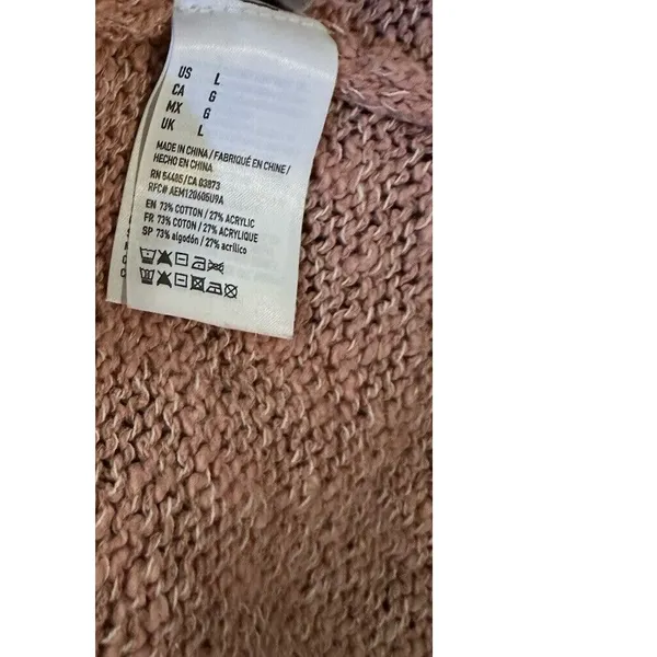 American Eagle Sleeveless Sweater Tank Pink Strappy Back Boho Hippie Size Large - Image 2