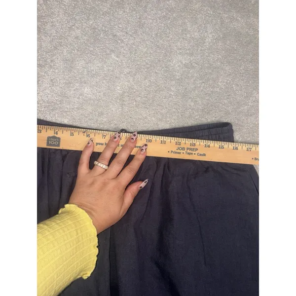 NWT neuflora skirt linen pockets navy full long skirt L - Image 9