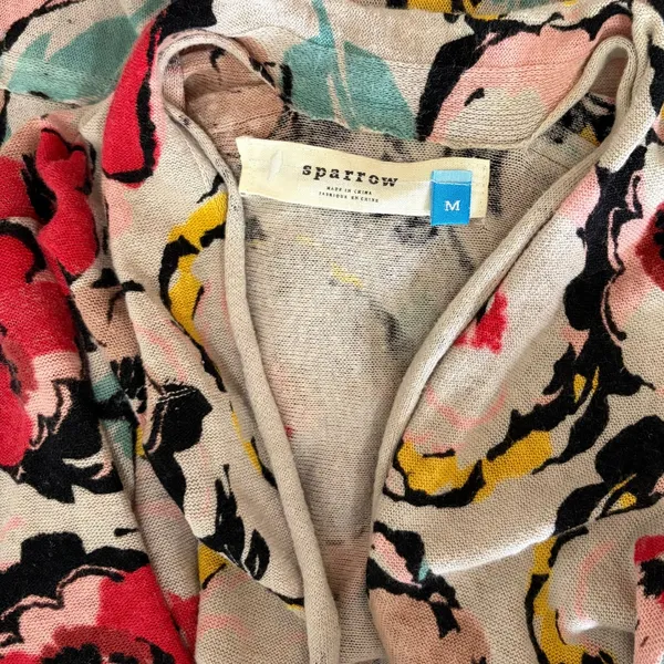 Anthropologie SPARROW Flora Exemplar Long Duster Cardigan‎ Sweater Linen Medium - Image 10