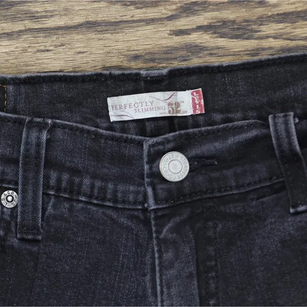 Levi's Vintage Y2K 512 Perfectly Slimming Stretch Jeans Black Wash 12 Misses - Image 4