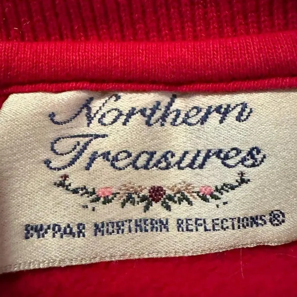 Vintage Pullover Sweatshirt Large Winterberry Holly whimsical unique Christmas‎ - Image 2