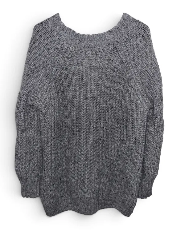 Falls Creek Grey Chunky Knit Cardigan Size L/XL - Image 3