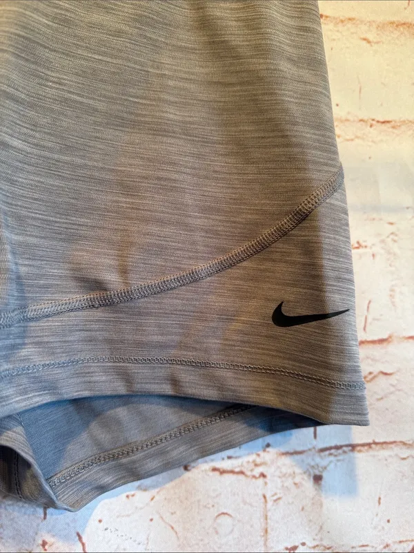 Nike Pro Gray Compression Bike Shorts Black Waistband Large spandex volleyball - Image 2