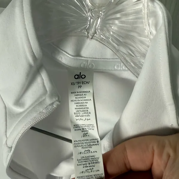 Alo Yoga Alosoft 1/2 Zip Rapid Pullover in White XS - Image 7