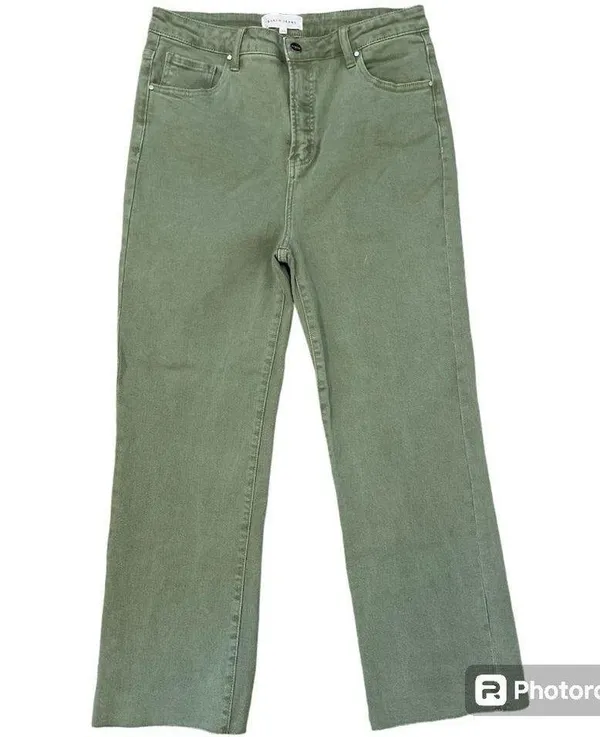 Risen Olive Karla High-Rise Slit Straight Jeans Size 32 NWT - Image 3