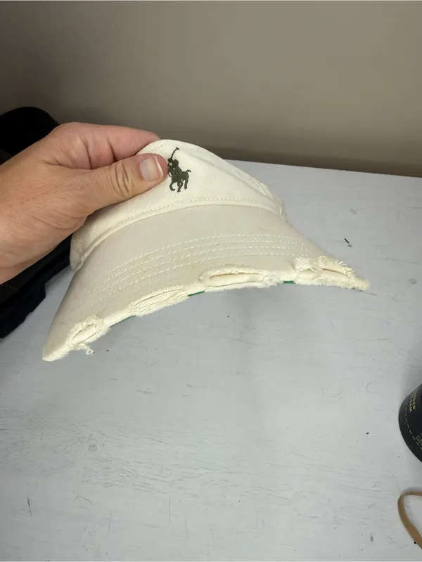 Vintage Distressed Khaki Polo Ralph Lauren Visor - Image 8