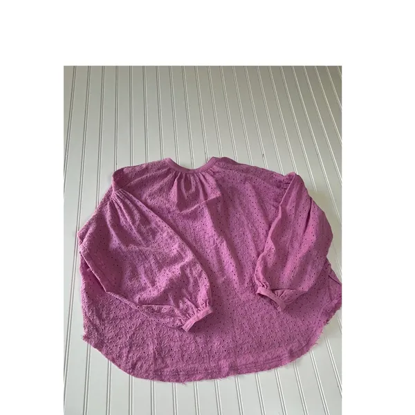 Free People Maddison Orchid Eyelet Oversized Balloon Sleeve Blouse XS - Image 6