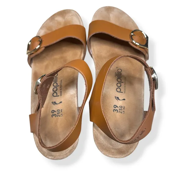 Papillio Birkenstock Wedge Sandals Brown Soley Leather Coastal Boho Womens 39 - Image 3