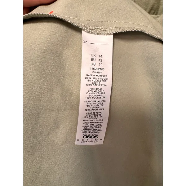 NWT ASOS‎ DESIGN Womens Sage Green Maxi Dress Sleeveless US 10 Casual - Image 6
