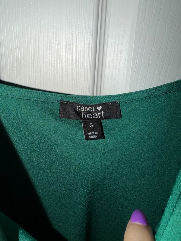 Green Satin Dress - Image 4