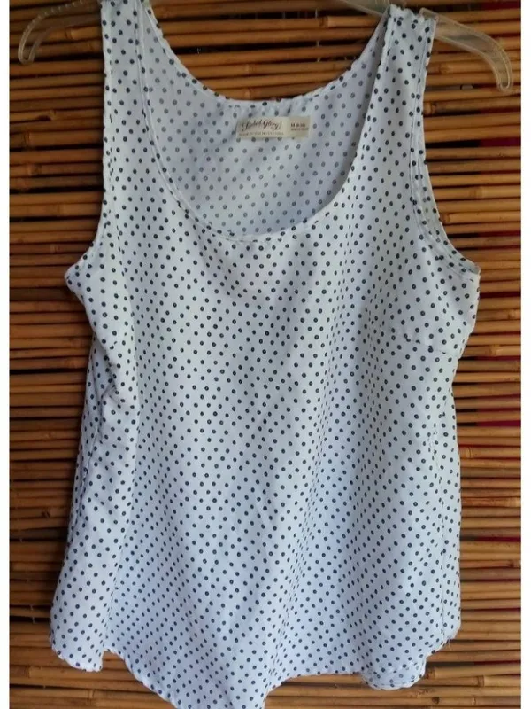 Faded Glory M Workwear White Black Dots Tank Top - Image 2