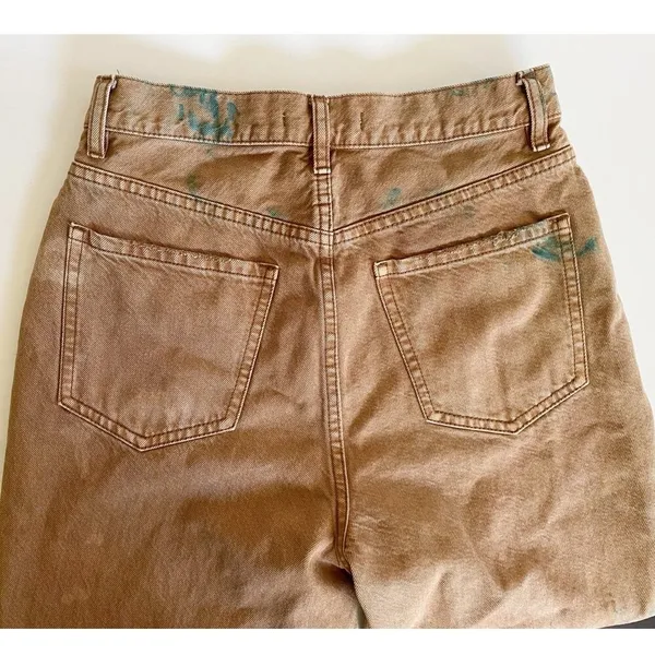 PacSun‎ High Rise Bootcut Jeans Tan Brown Teal Tie Dye Button Fly Womens 27 - Image 9