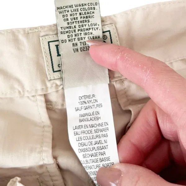 LL Bean Tan Convertible Zip Off Hiking Pants Shorts Sunsmart UPF 50+ Sz S - Image 4