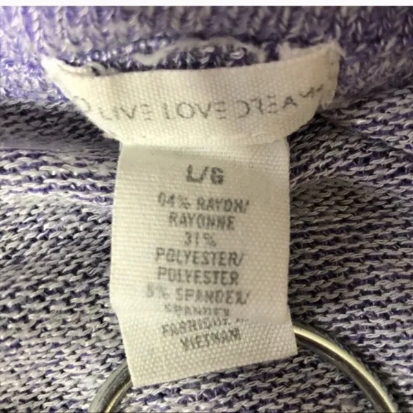 Aeropostale Live Love Dream Purple Sequin Feather Sweater Large - Image 7