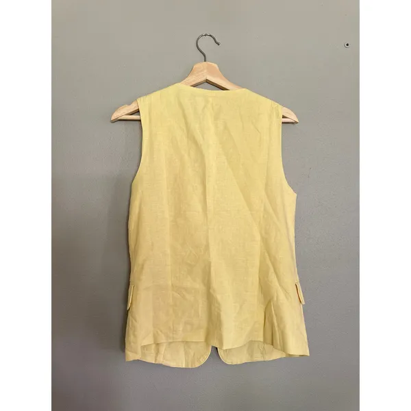 PETAL + PUP Meara Tie Front Vest Top Yellow Size Medium - Image 6