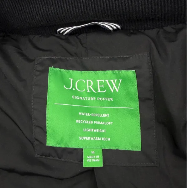 J. Crew New Chateau Puffer Coat Water Resistant Black Size M - Image 11