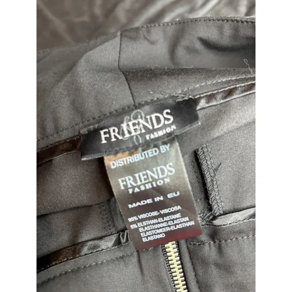 Friends Fashion Black Wide Leg Pleated Trousers High Waisted EU Made Pants - Image 8