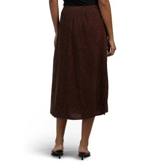 Marine Layer Ryan Midi Slip Skirt Womens 4 Brown Animal Print Deep‎ Cheetah NWT - Image 3