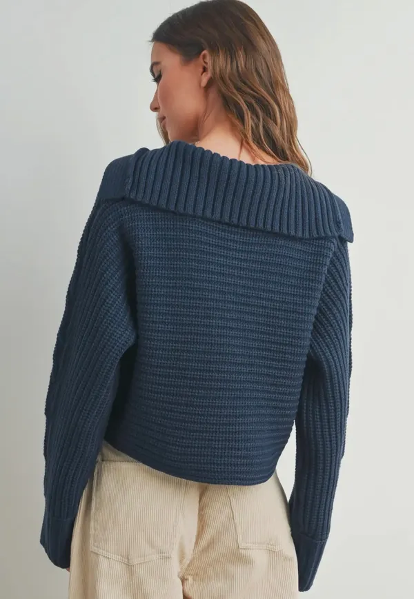 Boutique Navy Oversized Sweater - Image 4