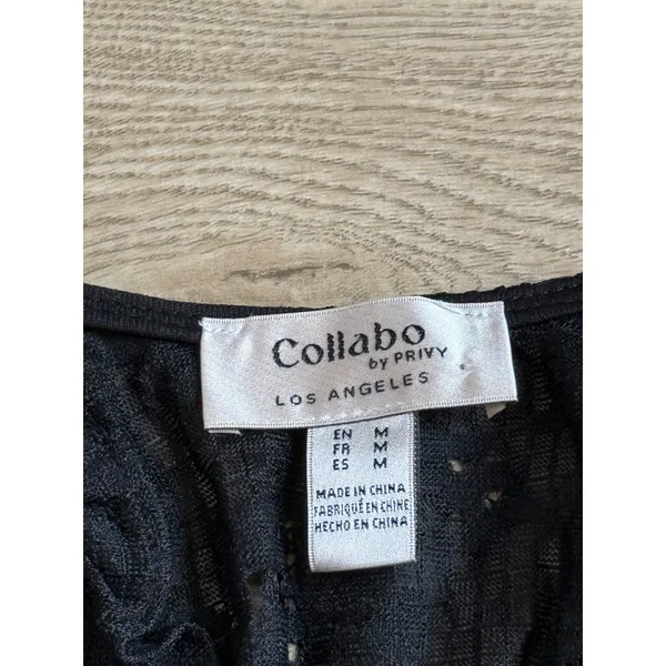 EUC Collabo by privy Los Angeles Nordstrom black lace corset tank top size M - Image 3