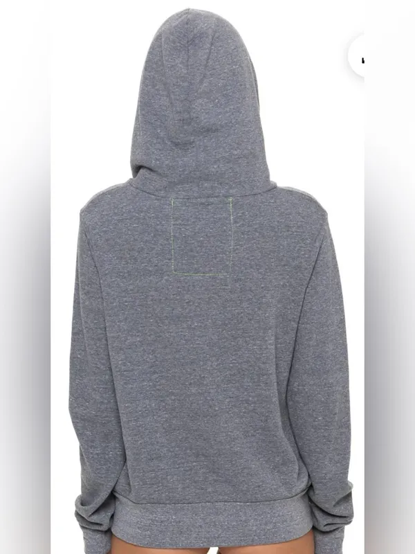 Aviator Nation 5 Stripe Full Zipper Hoodie Heather Grey Size XS Unisex New - Image 3