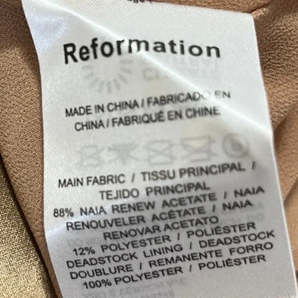 NEW Reformation Valora Gold Silk Satin Halter Tie Midi Maxi Cami Slip Dress 10 - Image 7