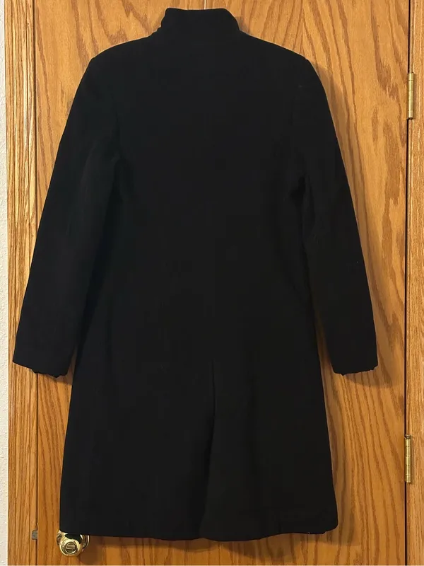 Panter Classic Black Women's Button-Front Single-Breasted Overcoat - Size 42 (M) - Image 2