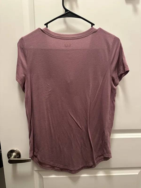 Pink V Neck T-Shirt - Image 2