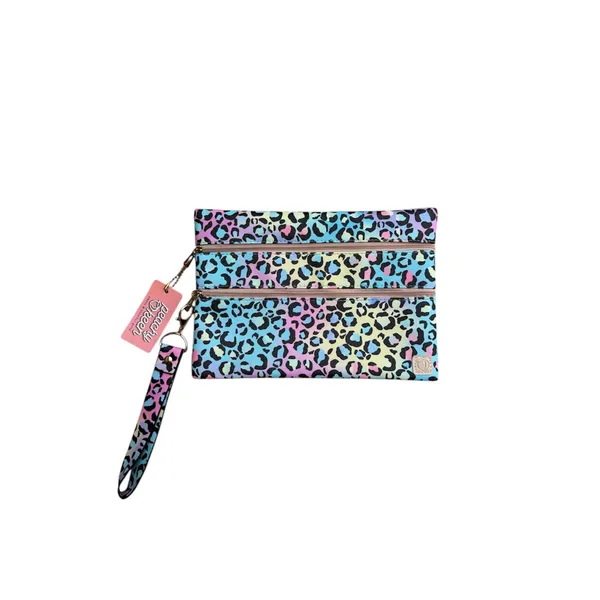 NWT Peachy Keen Versi Bag Neon Leopard Print Wristlet Pouch - Image 4