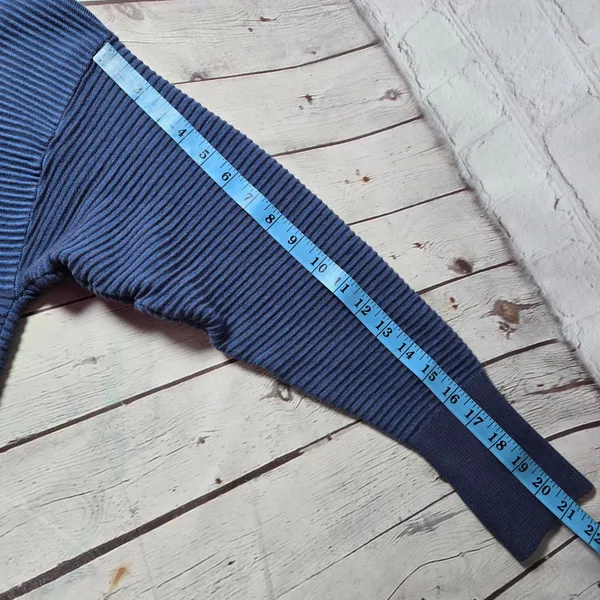 OFFLINE by Aerie Home Stretch Ribbed Sweater Quarter Zip Blue Pullover Sweater L - Image 11