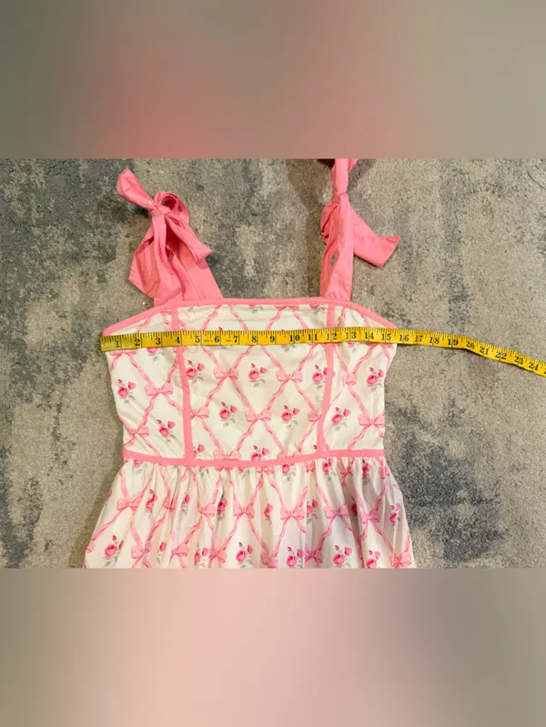 Entro Pink and White Floral Tie-Shoulder Sundress - Image 6