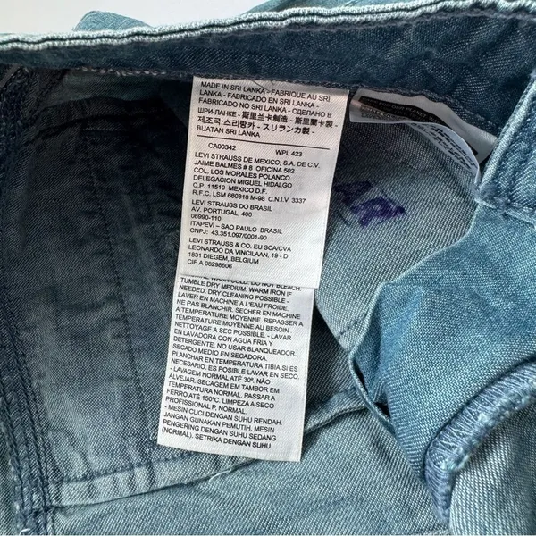 Levi's Relaxed Fit Pleated Light Blue Jeans Size 24 NWT - Image 9