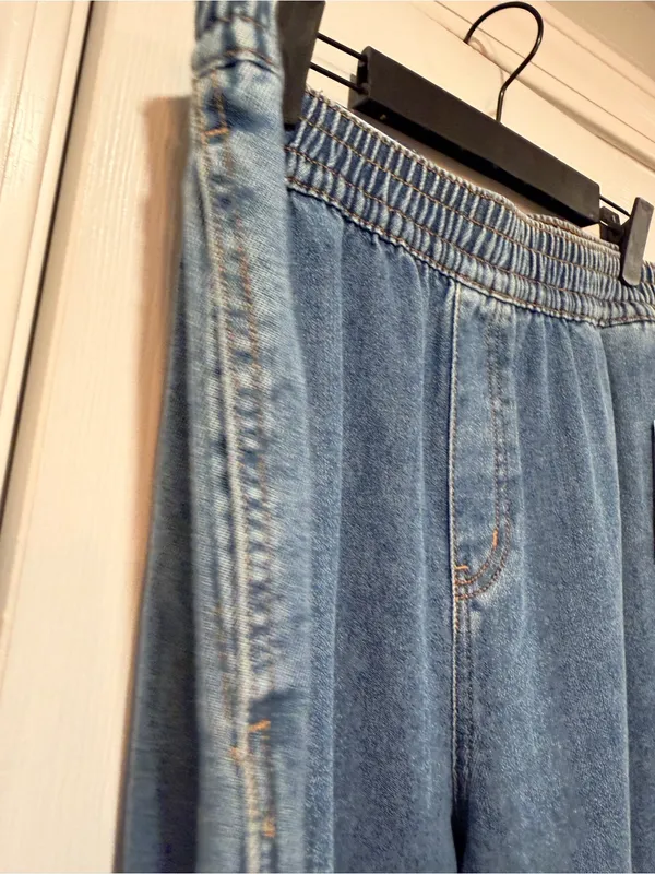 NWT Vanilla Star Size L 12-14 Ultra Cozy Pull On Stretch Denim Cargo Jeans Pants - Image 7
