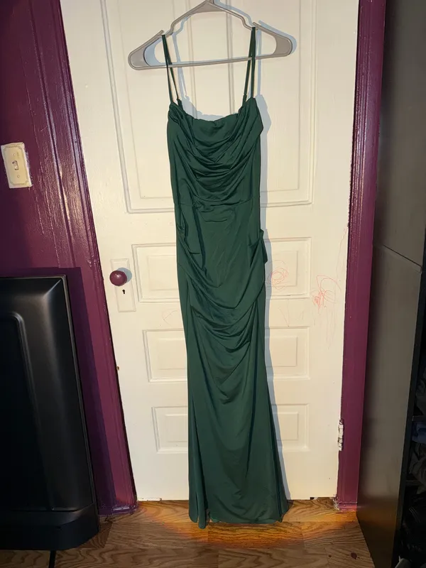 Amazon Bodycon, Ruched, Spaghetti Strap, Mermaid, Elegant Dress - Image 2