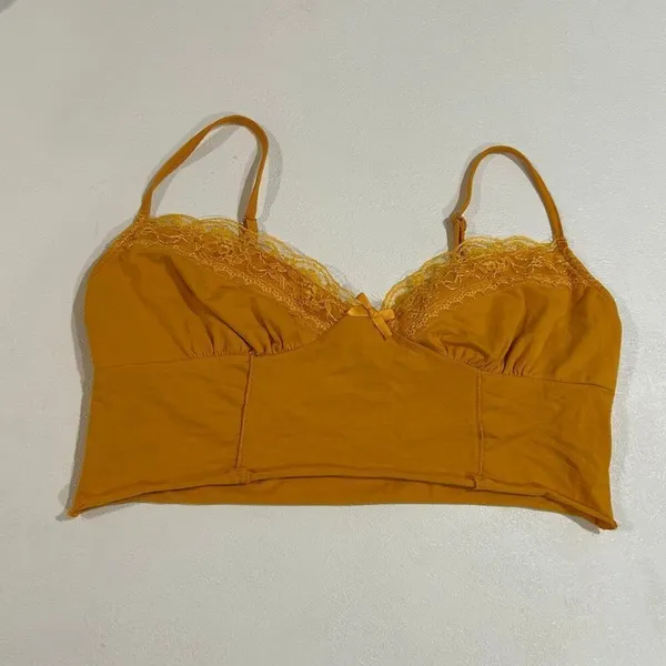 Princess Polly Mustard Lace Trim Bralette Top Size 6 US / AU 10 - Image 2