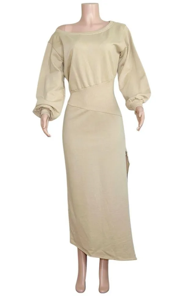 SER.O.YA. Elo Long Sleeve Fleece Sweater Dress, Camel, Large - Image 6