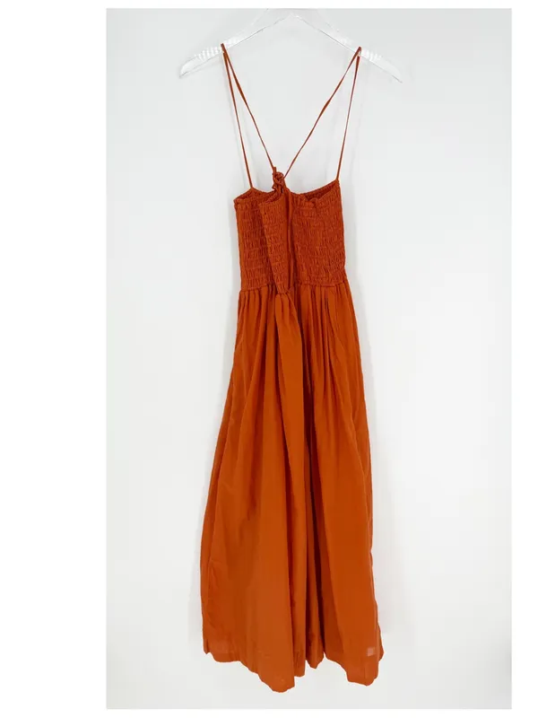 Faithfully the Brand Agolde Smocked Organic Cotton Midi Dress Women’s 6 - Image 4