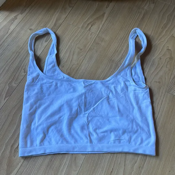 White Cropped Tank Top - Image 2