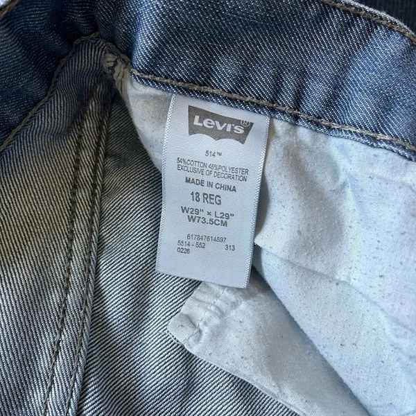 Levi's 514 Blue Straight Leg Jeans Classic SZ 29/29 Bootcut Distressed High Rise - Image 15
