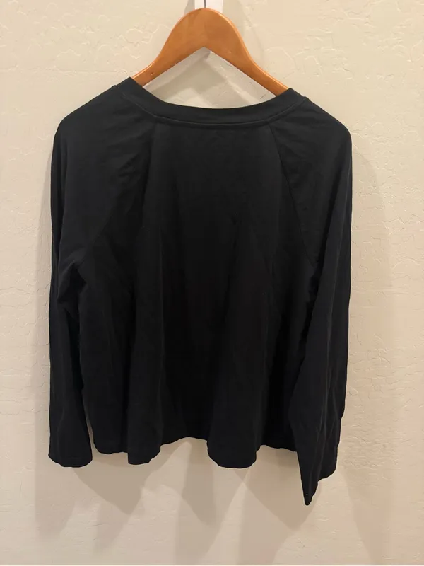 Soma Black Raglan Long Sleeve Lounge Pajama Top XL - Image 2