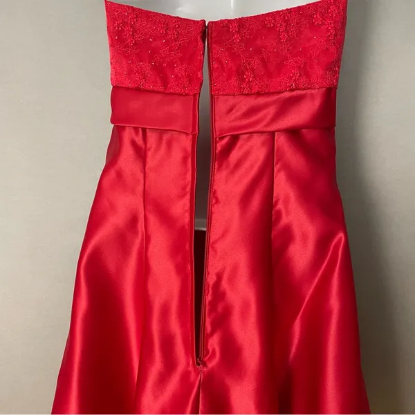 Vintage Jessica‎ McClintock for Gunne Sax Prom Dress Homecoming Strapless Red 3 - Image 12