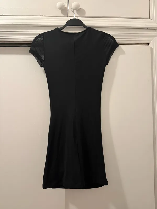 Princess Polly Black Ruched Mesh Mini Dress - Image 3