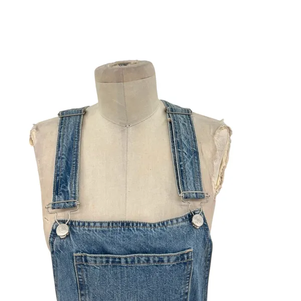 Free People Louise‎ Denim Skirtall Overall Dress Medium Wash Blue Size 0 - Image 4