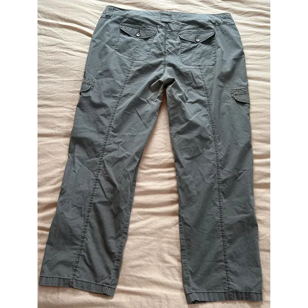 Great Northwest Indigo Womens Gray Cargo Pants Size 18W Roll Tab Utility Pants - Image 5