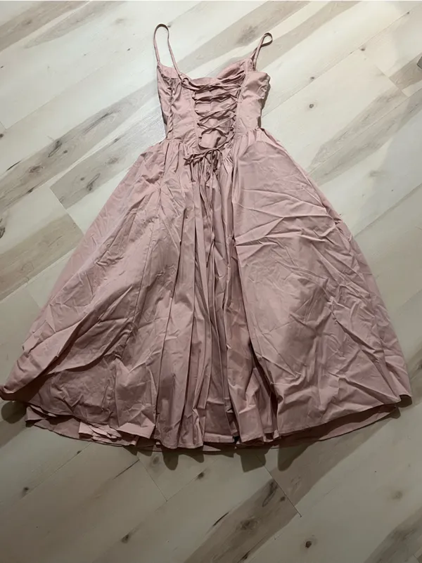Babyboo NWT Women Medium Blush Soft Dusty Pink Balletcore Midi Princess Dress - Image 12
