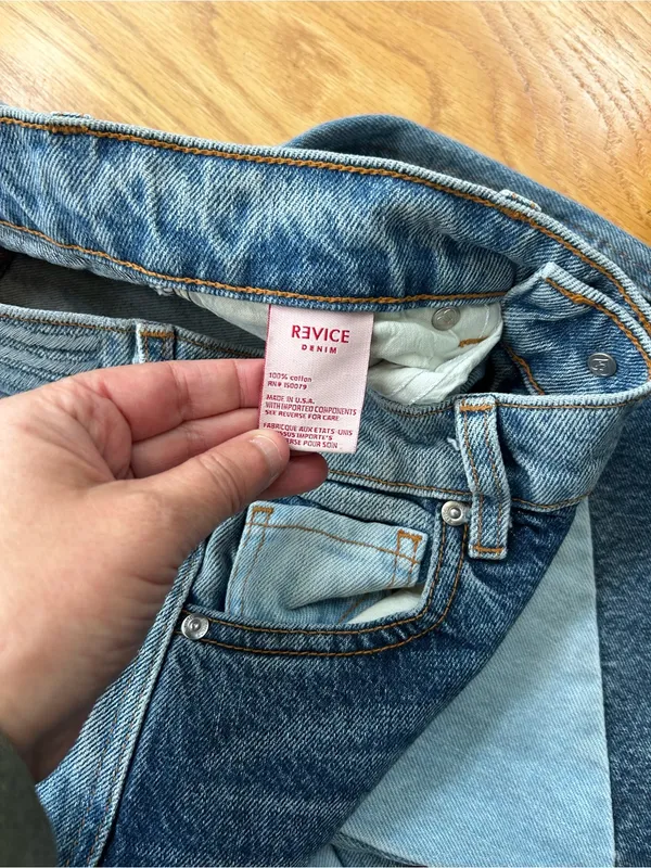 NWT REVICE DENIM 90's‎ Baby Candy Shop Jeans Size 25 Patchwork High Waist - Image 7