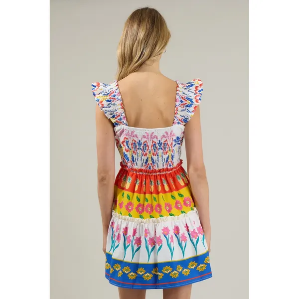NWT Sugarlips‎ Olympia Floral Ruffle Tiered Mini Dress Size 3X Tropical Colorful - Image 6