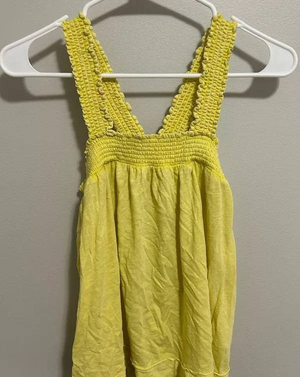 Anthropologie Pilcro Yellow Smocked Tank - Image 5