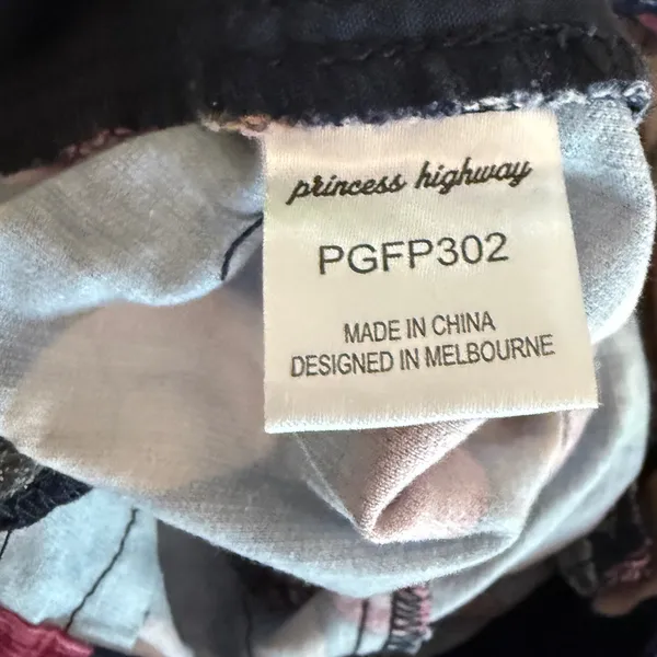Princess Highway Jamie Corduroy Pants Floral Print Size 8 - Image 7